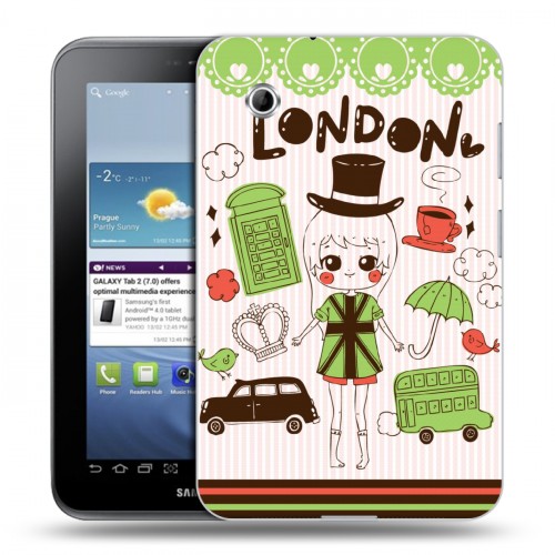 Дизайнерский силиконовый чехол для Samsung Galaxy Tab 2 7.0 Городские символы