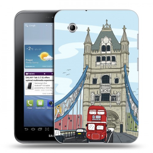 Дизайнерский силиконовый чехол для Samsung Galaxy Tab 2 7.0 Столичные зарисовки