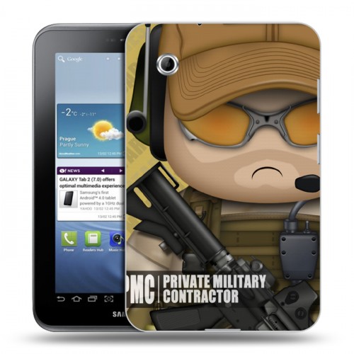 Дизайнерский силиконовый чехол для Samsung Galaxy Tab 2 7.0 Армейцы мультяшки