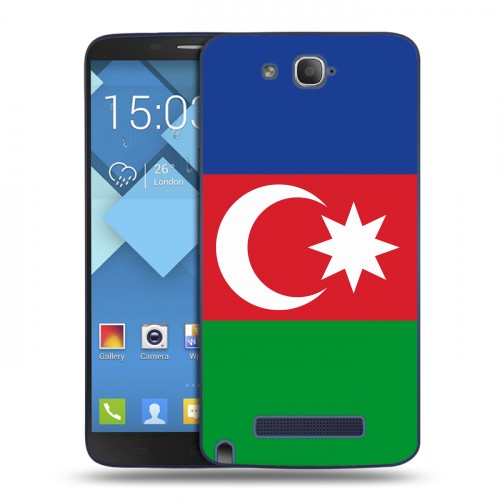 Дизайнерский пластиковый чехол для Alcatel One Touch Hero Флаг Азербайджана