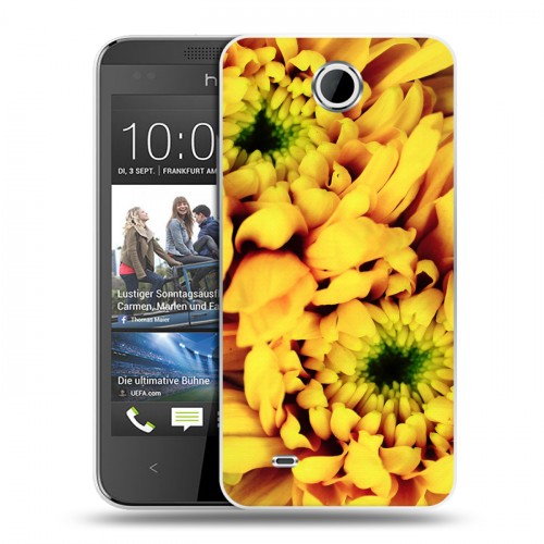 Дизайнерский пластиковый чехол для HTC Desire 300 Монохромные цветы