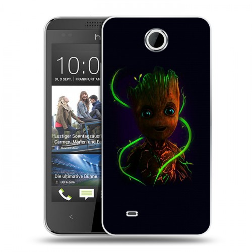 Дизайнерский пластиковый чехол для HTC Desire 300 Неоновые супергерои