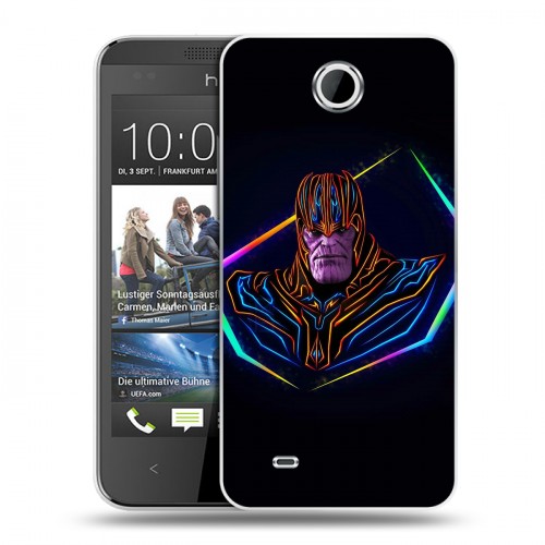 Дизайнерский пластиковый чехол для HTC Desire 300 Неоновые супергерои