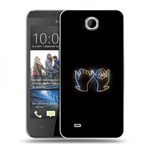 Дизайнерский пластиковый чехол для HTC Desire 300 Неоновые образы