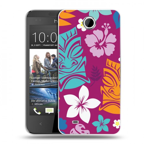 Дизайнерский пластиковый чехол для HTC Desire 300 Гавайские Шаблоны