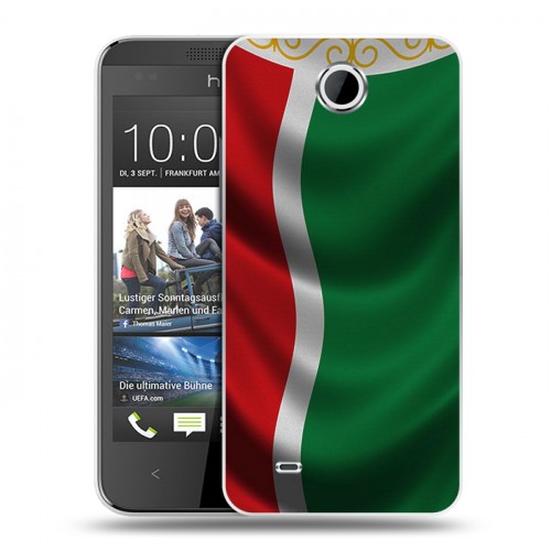 Дизайнерский пластиковый чехол для HTC Desire 300 Флаг Чечни