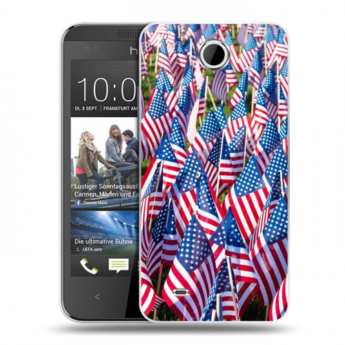 Дизайнерский силиконовый чехол для HTC Desire 300 Флаг США