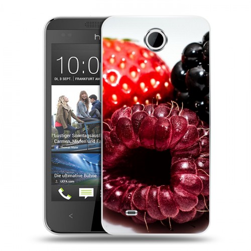 Дизайнерский пластиковый чехол для HTC Desire 300 Клубника