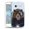 Дизайнерский пластиковый чехол для Alcatel One Touch Pop C5 Медведь