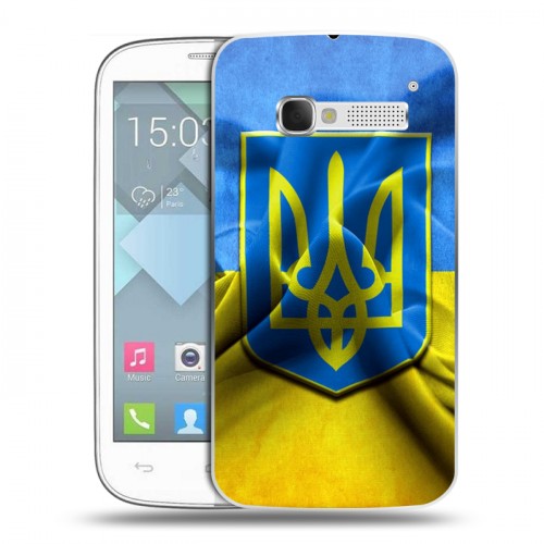 Дизайнерский пластиковый чехол для Alcatel One Touch Pop C5 Флаг Украины