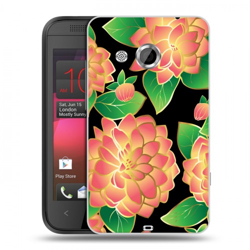 Дизайнерский пластиковый чехол для HTC Desire 200 Люксовые цветы