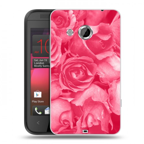 Дизайнерский пластиковый чехол для HTC Desire 200 Монохромные цветы