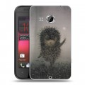 Дизайнерский пластиковый чехол для HTC Desire 200 Ежик в тумане