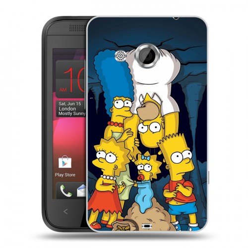 Дизайнерский пластиковый чехол для HTC Desire 200 Симпсоны