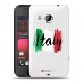 Полупрозрачный дизайнерский пластиковый чехол для HTC Desire 200 Флаг Италии