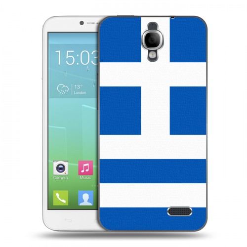 Дизайнерский силиконовый чехол для Alcatel One Touch Idol Флаг Греции