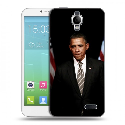 Дизайнерский силиконовый чехол для Alcatel One Touch Idol Барак Обама