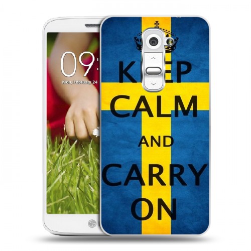 Дизайнерский пластиковый чехол для LG Optimus G2 mini Флаг Швеции