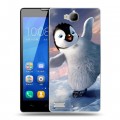 Дизайнерский пластиковый чехол для Huawei Honor 3c Пингвины