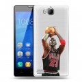 Полупрозрачный дизайнерский пластиковый чехол для Huawei Honor 3c НБА