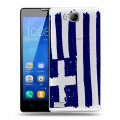Полупрозрачный дизайнерский пластиковый чехол для Huawei Honor 3c флаг греции