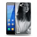 Дизайнерский пластиковый чехол для Huawei Honor 3c Эмма Стоун