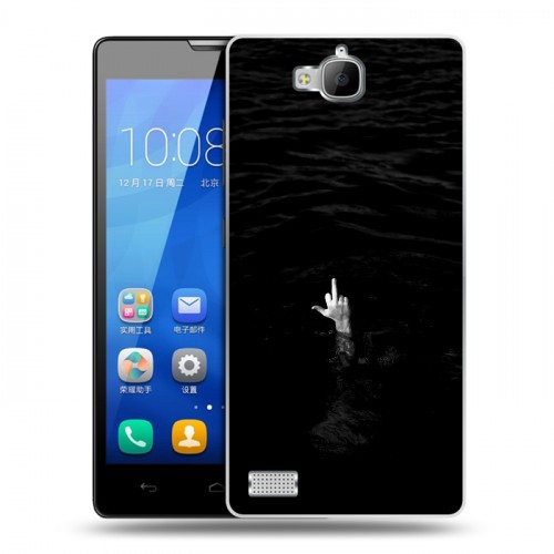 Дизайнерский пластиковый чехол для Huawei Honor 3c Черно и кратко