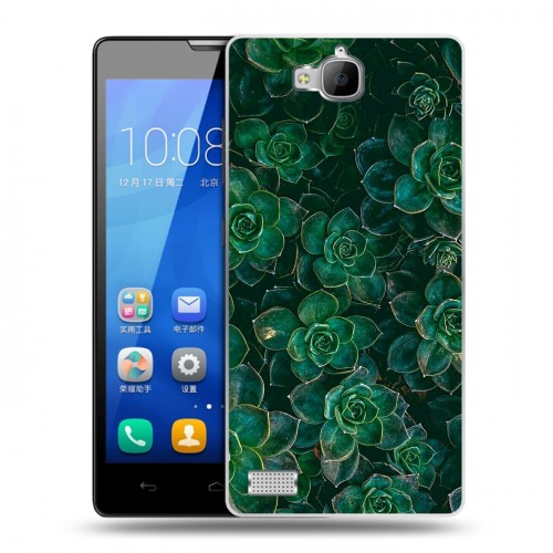Дизайнерский пластиковый чехол для Huawei Honor 3c Нуарные листья