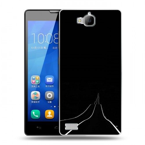 Дизайнерский пластиковый чехол для Huawei Honor 3c Минимализм на черном