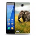 Дизайнерский пластиковый чехол для Huawei Honor 3c Слоны