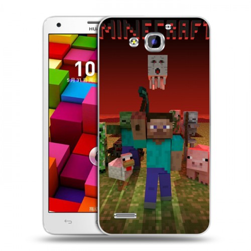 Дизайнерский пластиковый чехол для Huawei Honor 3x Minecraft