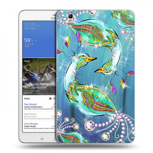 Дизайнерский силиконовый чехол для Samsung Galaxy Tab Pro 8.4 Блистающий павлин