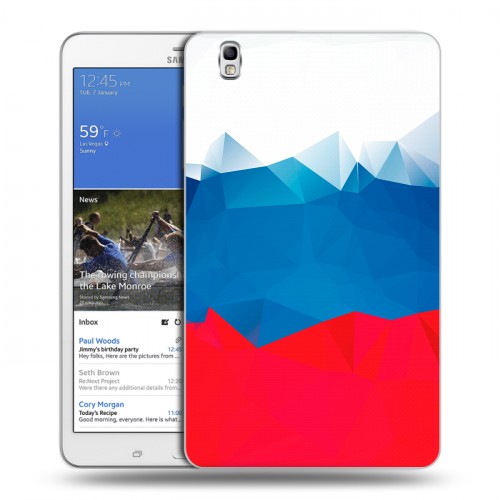 Дизайнерский силиконовый чехол для Samsung Galaxy Tab Pro 8.4 Российский флаг