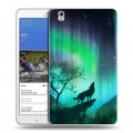 Дизайнерский силиконовый чехол для Samsung Galaxy Tab Pro 8.4 Северное сияние и волк