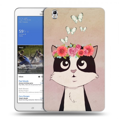 Дизайнерский силиконовый чехол для Samsung Galaxy Tab Pro 8.4 Животные с цветами