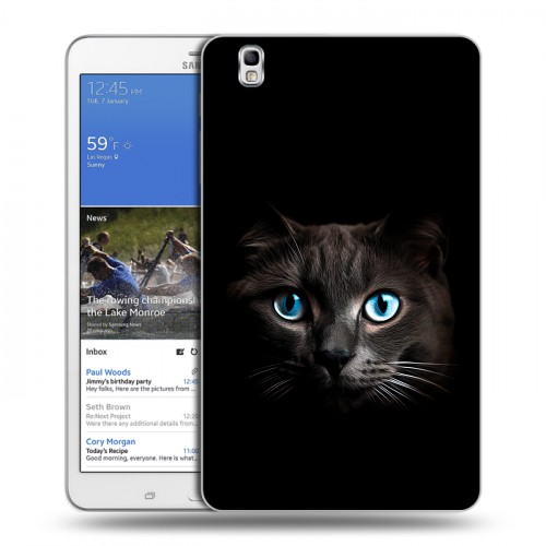 Дизайнерский силиконовый чехол для Samsung Galaxy Tab Pro 8.4 Кот в темноте