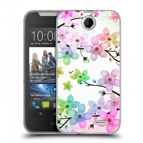Дизайнерский силиконовый чехол для HTC Desire 310 Органические цветы