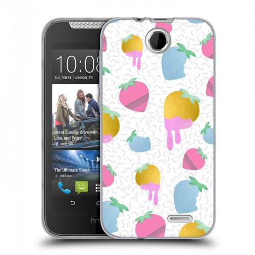Дизайнерский силиконовый чехол для HTC Desire 310 Кусочки фруктов