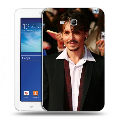 Дизайнерский силиконовый чехол для Samsung Galaxy Tab 3 Lite Джонни Депп