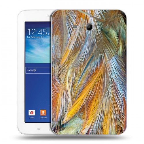Дизайнерский силиконовый чехол для Samsung Galaxy Tab 3 Lite Перья