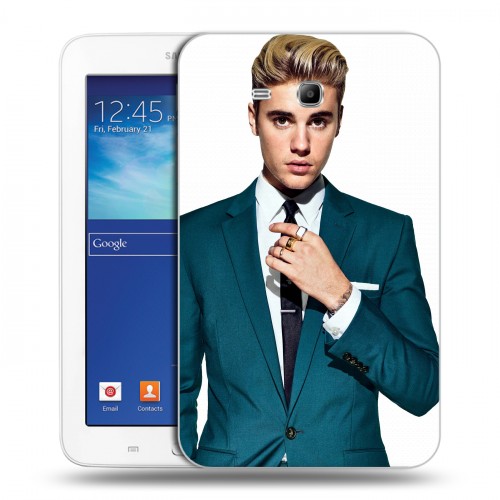 Дизайнерский силиконовый чехол для Samsung Galaxy Tab 3 Lite Джастин Бибер
