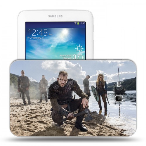 Дизайнерский силиконовый чехол для Samsung Galaxy Tab 3 Lite Викинги