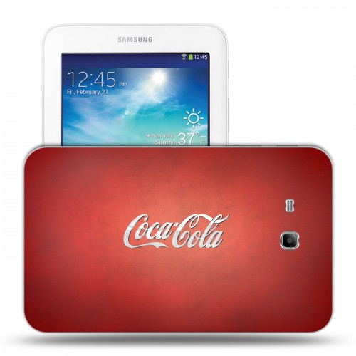 Дизайнерский силиконовый чехол для Samsung Galaxy Tab 3 Lite Coca-cola