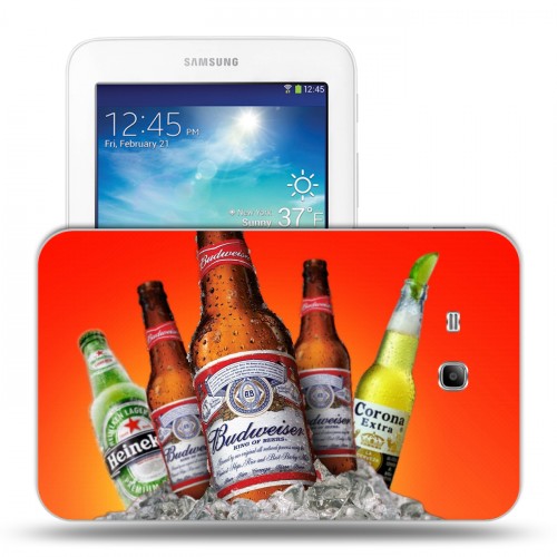 Дизайнерский силиконовый чехол для Samsung Galaxy Tab 3 Lite Budweiser