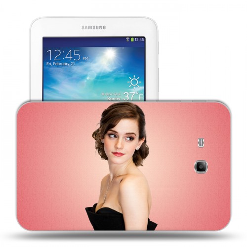 Дизайнерский силиконовый чехол для Samsung Galaxy Tab 3 Lite Эмма Уотсон