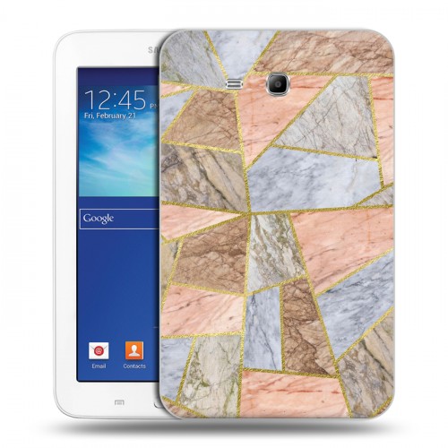 Дизайнерский силиконовый чехол для Samsung Galaxy Tab 3 Lite Геометрический мрамор