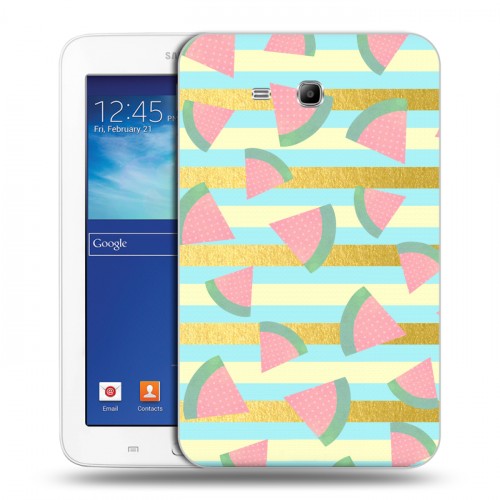 Дизайнерский силиконовый чехол для Samsung Galaxy Tab 3 Lite Кусочки фруктов