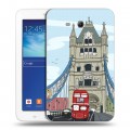 Дизайнерский силиконовый чехол для Samsung Galaxy Tab 3 Lite Столичные зарисовки