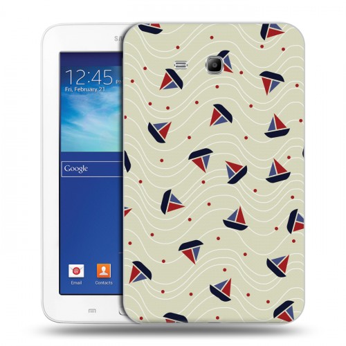 Дизайнерский силиконовый чехол для Samsung Galaxy Tab 3 Lite Морские шаблоны
