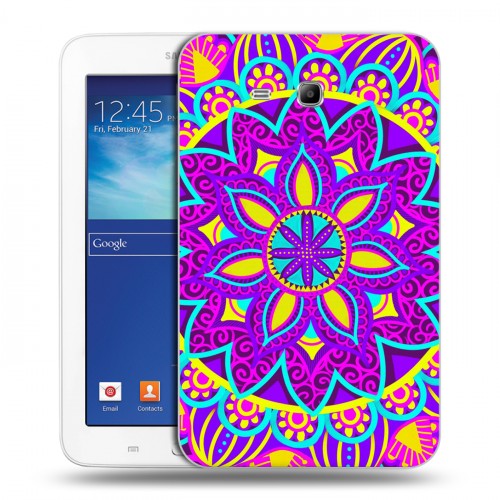 Дизайнерский силиконовый чехол для Samsung Galaxy Tab 3 Lite Кислотные мандалы